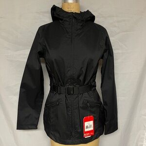 The North Face Ophelia Belted Hooded Jacket M TNF Black NWT $180
